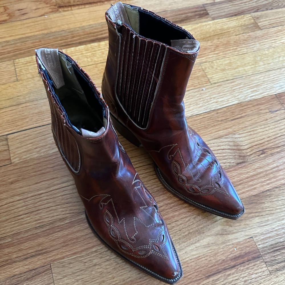 Potro Rebelde Women’s Brown Leather Western Chelsea Boots Size 8.5